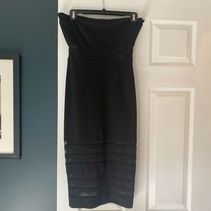 Strapless black dress
